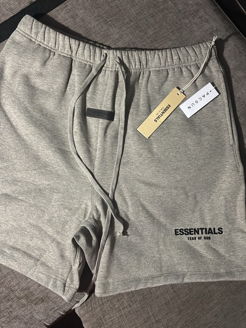 Fear of God ESSENTIALS Light Grey Cotton Drawstring Athletic Shorts